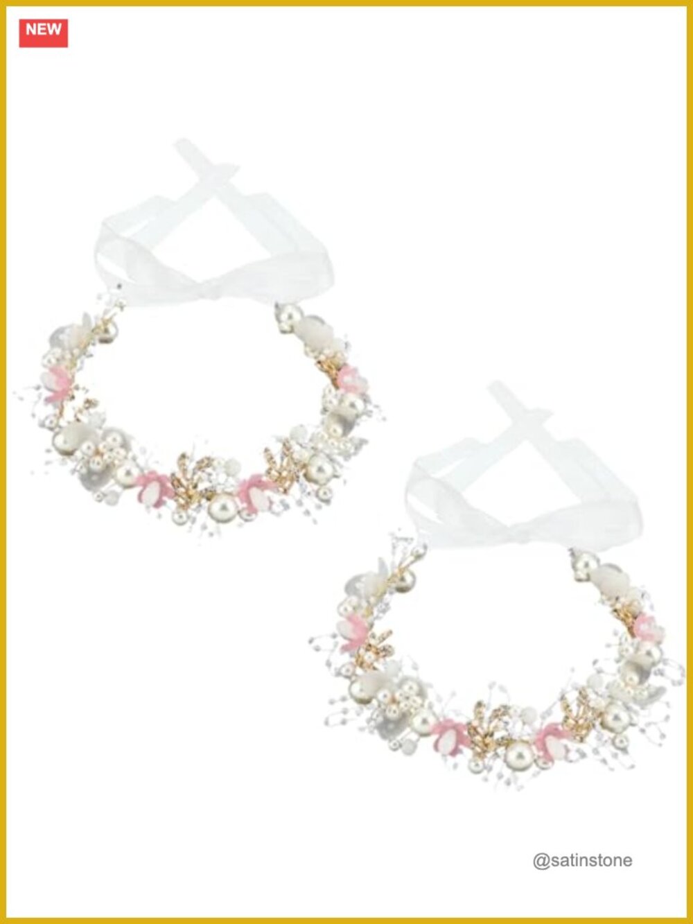 2 Pc Flower Girl Headpiece Silver Pearl Rhinestone Hair Accessories Wedding